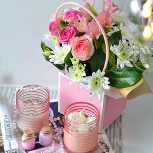 Bag with Flowers and Candles