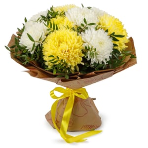 Bouquet 'Morning coolness (9 chrysanthemums mix)'