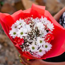 Bouquet of Chrysanthemums, Gypsophila and Roses