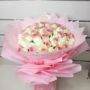 Light Pink N White Roses Bouquet A