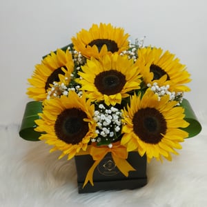 A box of sunflowers
