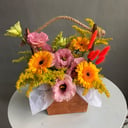 Flower box with gerberas