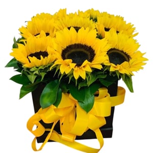 Boîte tapissée au motif tournesol