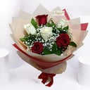 Bouquet 'White Red Rose With Love'