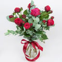 Bouquet of 7 red peony-like roses