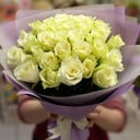 33 White Roses in Modern Packaging