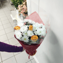Bouquet of 3 roses and 3 chrysanthemums