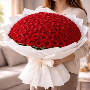 Luxurious 101 Red Roses Giant Hand Bouqu
