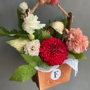 Flower box with dahlia