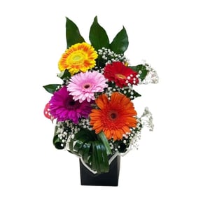 Rainbow Smiles Gerbera Flower Box