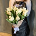 Bouquet '15 white tulips with topper March 8'