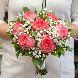 Bridal bouquet 'Angelina' (with boutonniere)