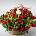 Flower basket 'Cesta com 39 Rosas Vermelhas'