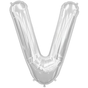 Palloncino in foil argentato a forma di lettera V