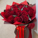 Bouquet '17 premium roses with eucalyptus'