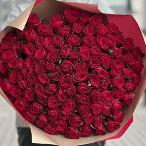 Mazzo '101 rose rosse più fresche'