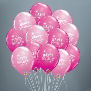 15 Pink Birthday Sparkle Balloons