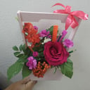 Flower box 'Composition of Dianthus, Roses and Gladioli'