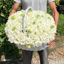White lisianthus in basket