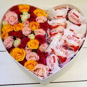 Valentine from colorful roses