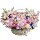 Flower basket 'Pink Marzipan'