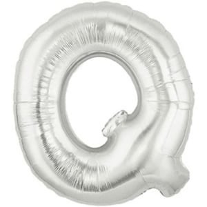 Palloncino in foil argentato a forma della lettera Q
