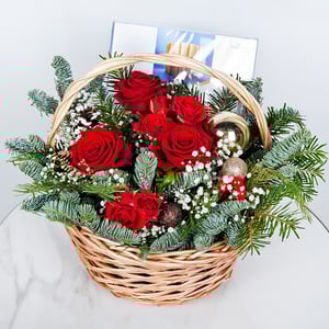 Cesta de flores 'Regalo de Navidad'