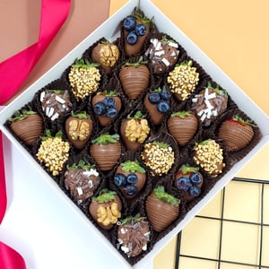 Fraises chocolatées, assortiment 16 à 25 pièces