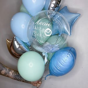 A set of balloons for discharge