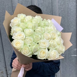 Blumenstrauß 'Bouquet weißer Rosen (25 Stiele)'