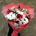 Blumenstrauß 'Strauß Eustoma, Alstroemeria und Rosen'