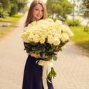 Blumenstrauß 'Rose weiß 80 cm 51 Stk'