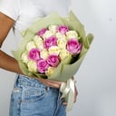 Bouquet '21 white and pink roses'