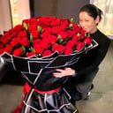 Arrangement 'Red roses, 70 cm by 60 cm'