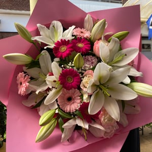 Colorful bouquet with lilies