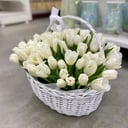 Flower basket '101 white tulip'