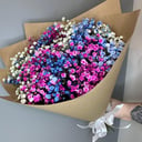 Ramo 'Rainbow Gypsophila en papel artesanal'