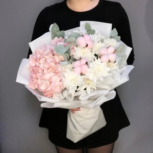 Hydrangea and Cotton Bouquet