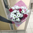 Bouquet of 3 roses and 3 chrysanthemums