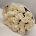 Bouquet of 15 snow-white roses