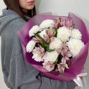 Bouquet of Chrysanthemums and Alstroemerias