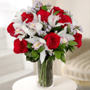 Bouquet 'Luxurious Present: Roses and Cymbidiums'