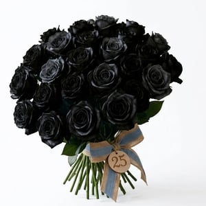 Bouquet de 25 roses noires