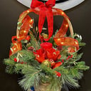 Blumenkorb 'Edel Kranz Korb Rot Weihnachtlich Groß'