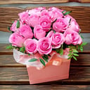 Caja de flores 'Amanecer rosa'
