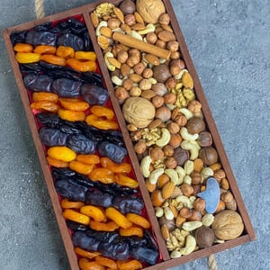 Box with nuts and dried fruits