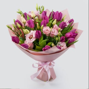 Blumenstrauß 'Frühlingspalette (Rosa-Lila)'