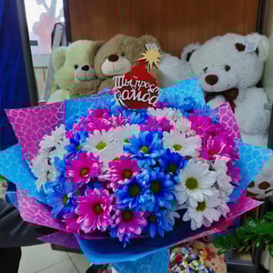 Blumenstrauß aus bunten Chrysanthemen