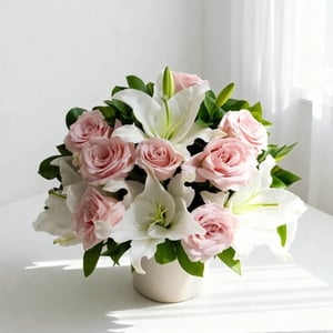 Flower basket 'Blushing Elegance'