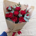 Stylish bouquet of red roses